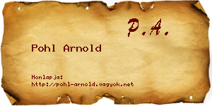 Pohl Arnold névjegykártya